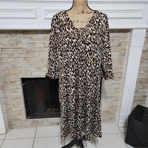 Avenue leopard print stretch v‎ neck dress plus size 18 20 2X